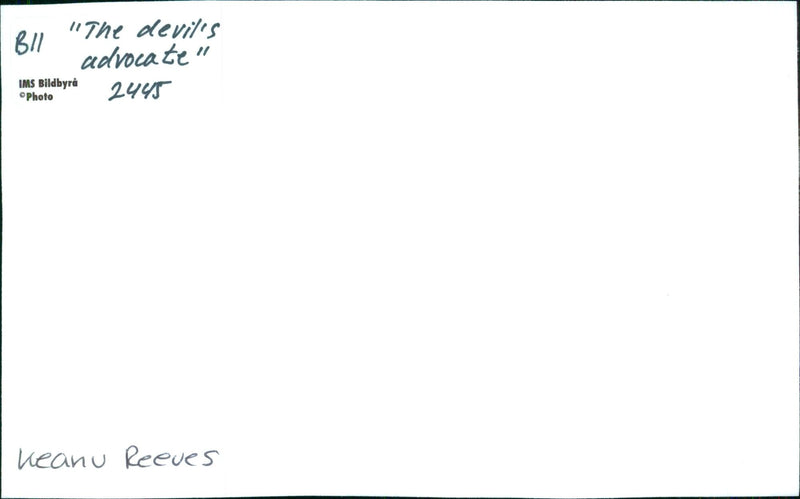 Keanu Reeves stars in the new movie "The Devil's Advocate" at the 2445 IMS Bildbyrå. - Vintage Photograph