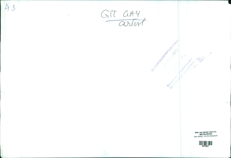 At the 10th GITGAN A 3 GIT GAY artist RTAGE-REKLAM-MODE INDUSTRI, 11 48 810GIGOLO is seen modeling the latest fashion trends. - Vintage Photograph