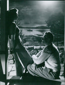 Swedish actress Sonja Wigert in the 1973 film "Aukling, jag ger mig" directed by Erik Faustman. - Vintage Photograph