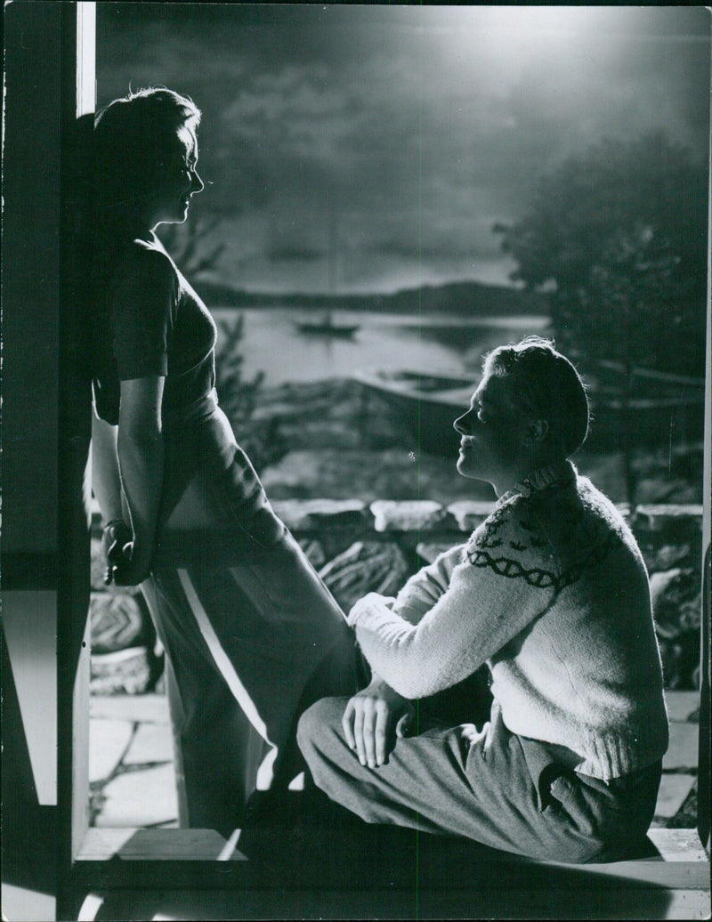 Swedish actress Sonja Wigert in the 1973 film "Aukling, jag ger mig" directed by Erik Faustman. - Vintage Photograph