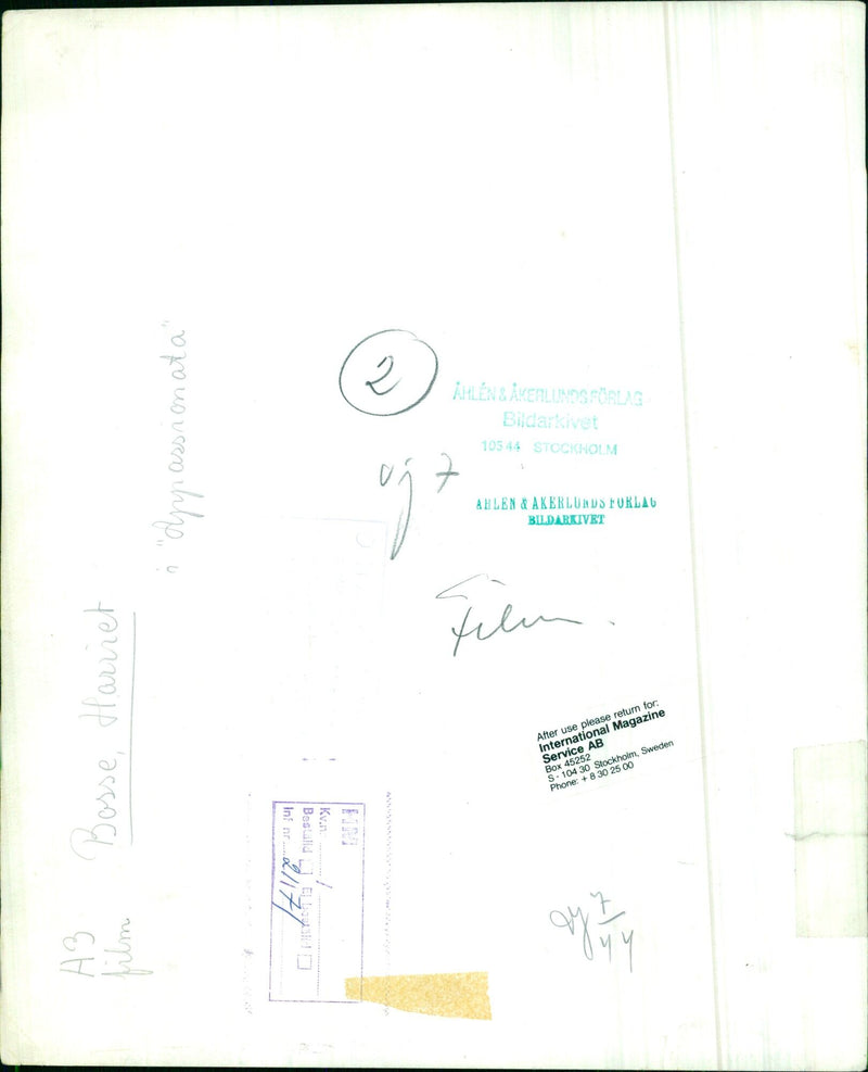 Harriet Bosse stars in the film A.-B LUX, a film of passion and romance. - Vintage Photograph