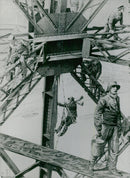 Models present creations from the Fall/Winter 2021 collection of designer Aire Marron during Paris Fashion Week in Paris, France on May 21, 1964. - Vintage Photograph
