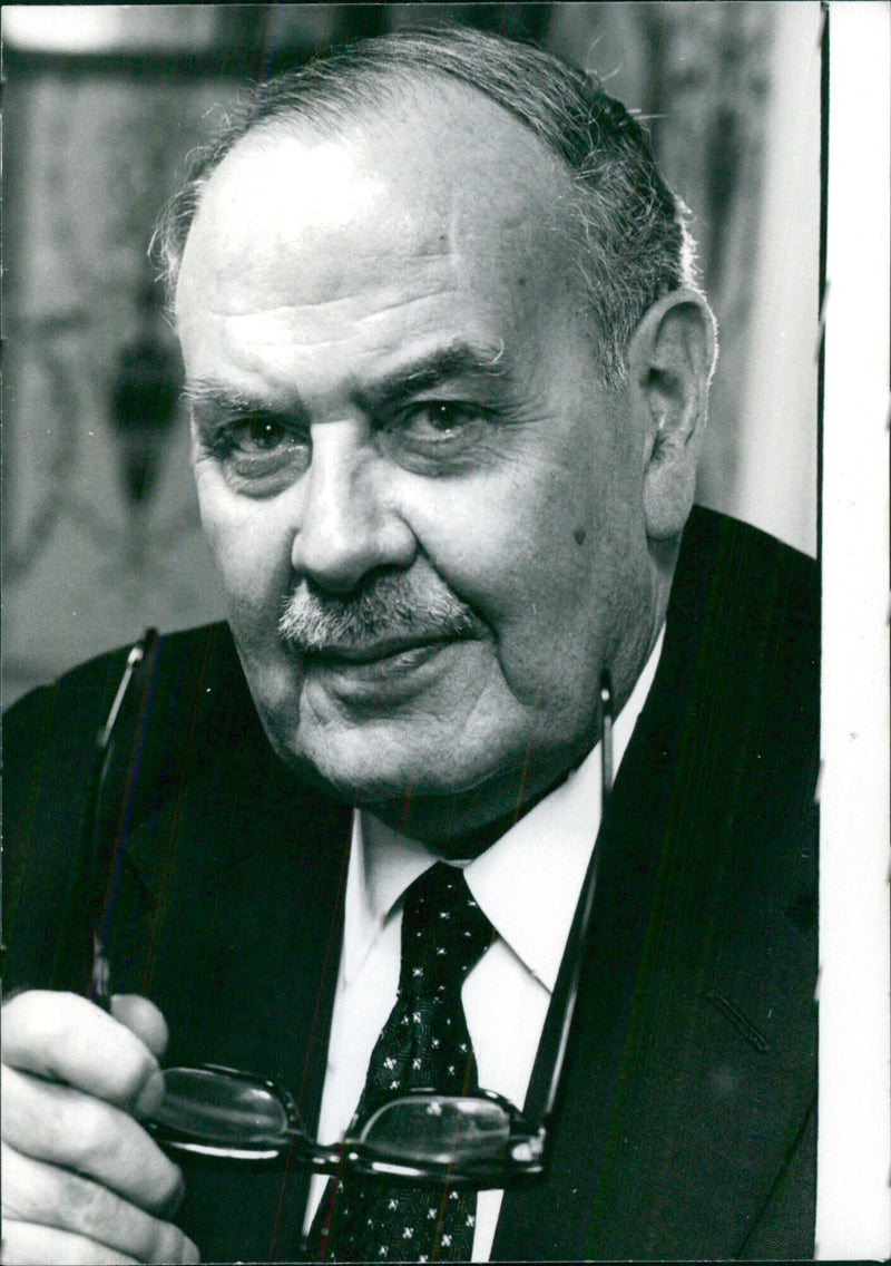 Dr. James Cameron CBE., TD., Chairman of the British Medical Association since July 1976, poses for a portrait study in 1976. - Vintage Photograph