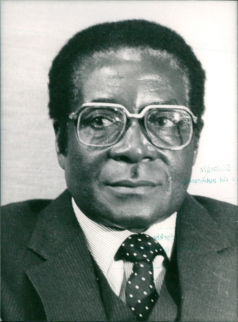 Prime Minister of Zimbabwe Robert Mugabe poses for a portrait in London. - Vintage Photograph