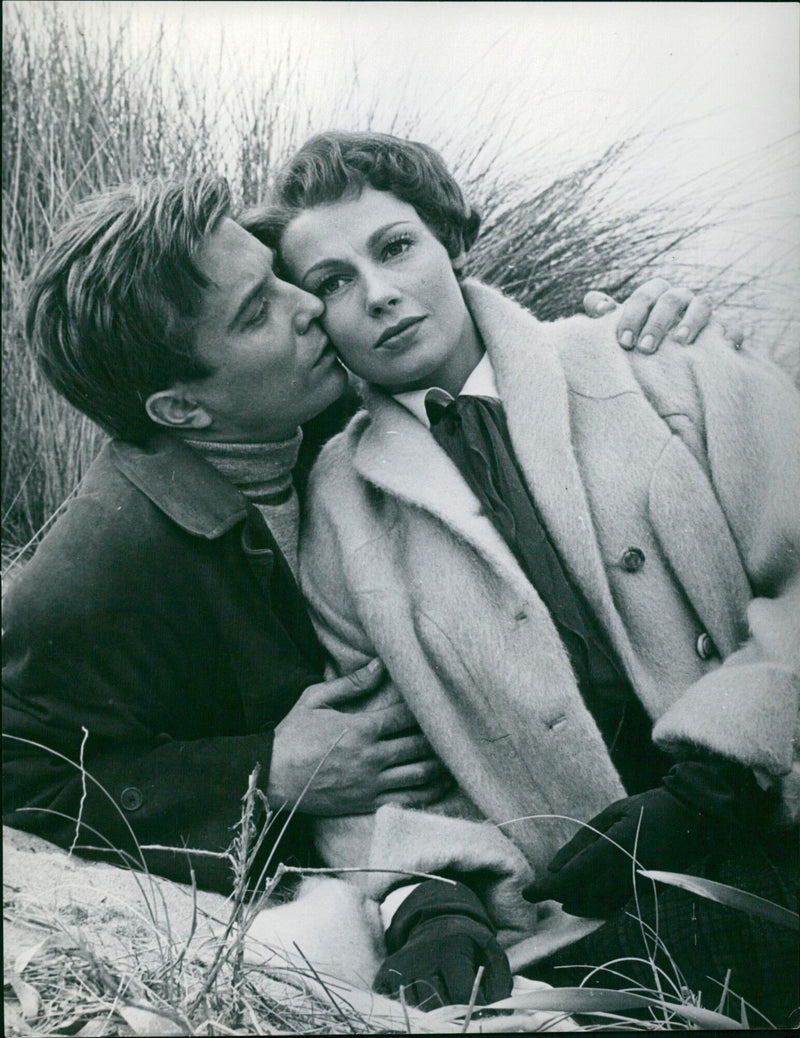 Actors Dany Robin and Philiffe Lemaire star in the Cinefilms production of "Frou Frou," directed by Augusto Semina. - Vintage Photograph