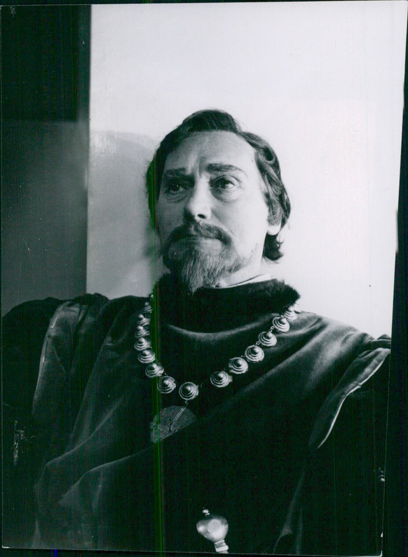 Leon Quartetimaine, one of the stars of the Shakespeare Memorial Theatre Company, in his dressing room as Don Pedro in "Much Ado About Nothing". - Vintage Photograph