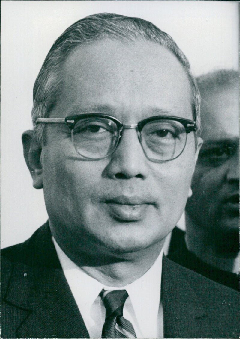 U Thant, Secretary-General of the United Nations, poses for a photograph in Stockholm, Sweden on January 19th, 1966. Photographer: David Channer/Camera Press London. - Vintage Photograph