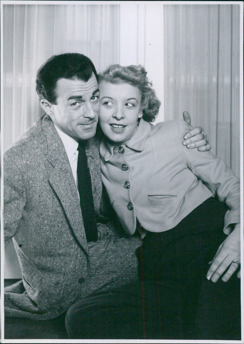 Actors Joy Nichols and her husband Wally Peterson pose together ahead of their upcoming BBC series, "Short and Sweet". - Vintage Photograph