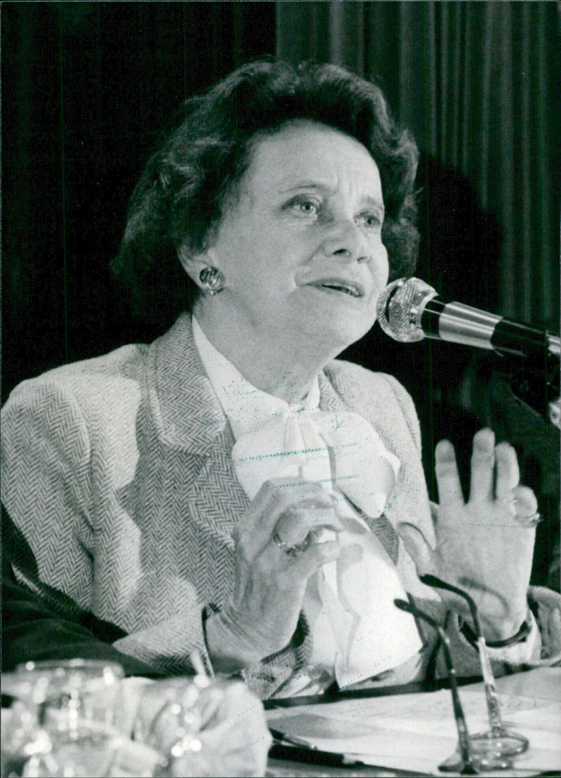 French politician Jacqueline Thome-Patenotre, 73, is a veteran member of the Radical Party and the current mayor of Rambouillet. She has served as Secretary of State, Vice-President of the National Assembly, and a Deputy until 1978. - Vintage Photograph