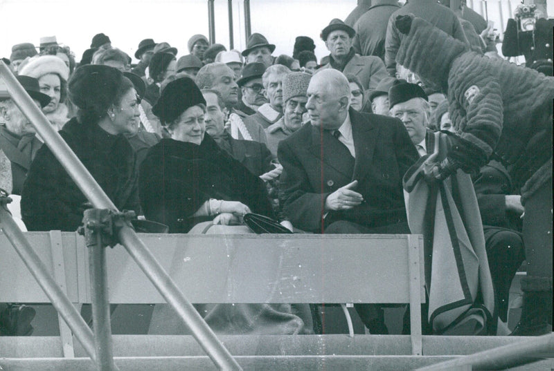 French President Charles de Gaulle is seen arriving at the Elysee Palace in Paris, France on June 2, 1963. - Vintage Photograph