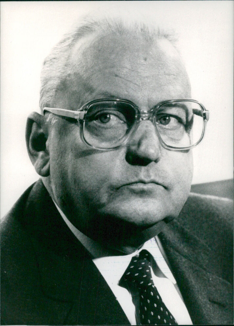 Wolfram Thiele, President of the Metal Industries' Employers' Federation in West Germany, faces a tough labour crisis as the engineers' union calls for a 35 hour working week with no loss of pay. - Vintage Photograph