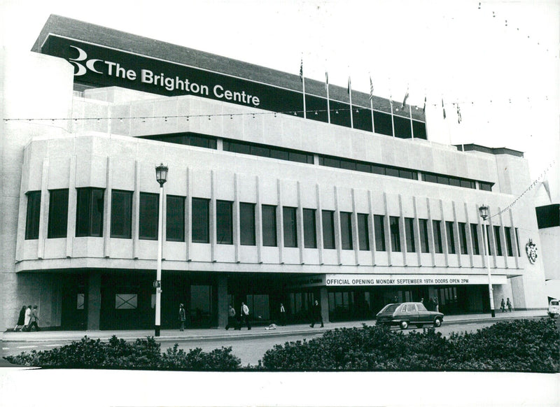 The Brighton Centre, Britain's largest conference venue with seating for 5,000 people, officially opens its doors to the public on Monday, September 19th. - Vintage Photograph