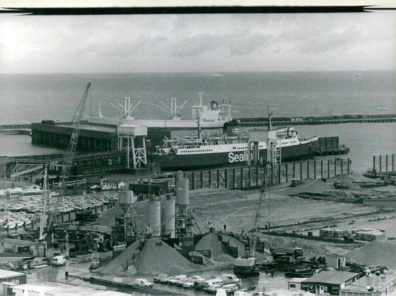 The British Rail Sealink ferry is seen at the ferry terminal at Dover, England on January 13, 1979. Photograph by Jon Blau/Camera Press/London. - Vintage Photograph