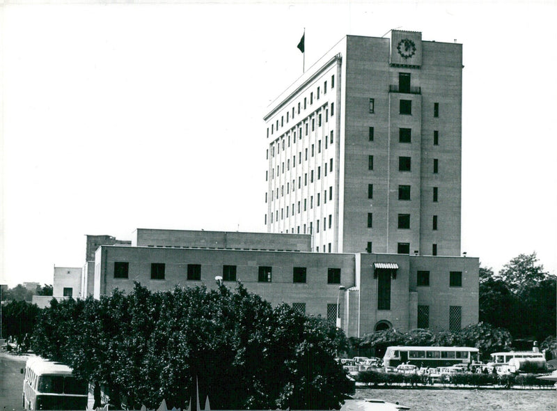 Egyptian views of the Arab League building in Tahrir Square, Cairo captured by photographer Rachad El Koussy. - Vintage Photograph