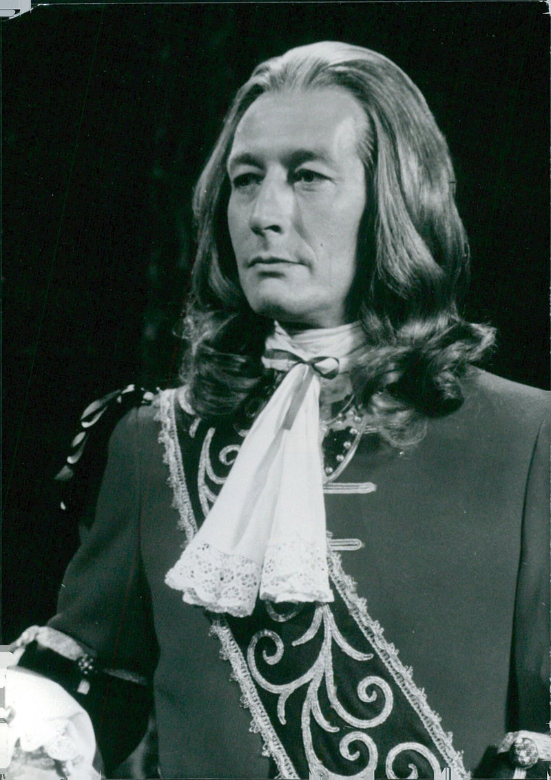 John Neville as John Churchill in BBC's 'The First Churchills', alongside 12 other British actors. - Vintage Photograph