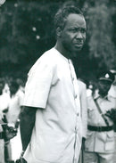 Tanzanian President Julius Nyerere and other politicians pose for a photo in Stockholm, Sweden in 1968. - Vintage Photograph