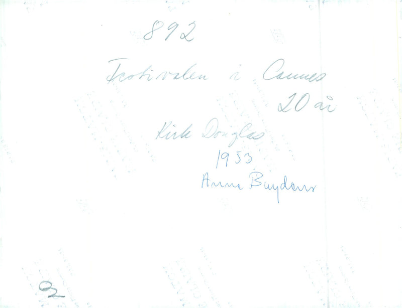 Kirk Douglas and Anne Buydoux attend the Cannes Film Festival in 1953. - Vintage Photograph