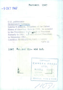 President Lyndon B. Johnson poses for a portrait in 1967. The 36th President of the United States of America, President Johnson succeeded President Kennedy in 1963 and was elected to the Presidency in 1964. - Vintage Photograph