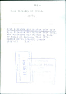 King Birendra Bir Bikram Shah Deva poses for the camera after succeeding his father as King of Nepal in 1972. - Vintage Photograph