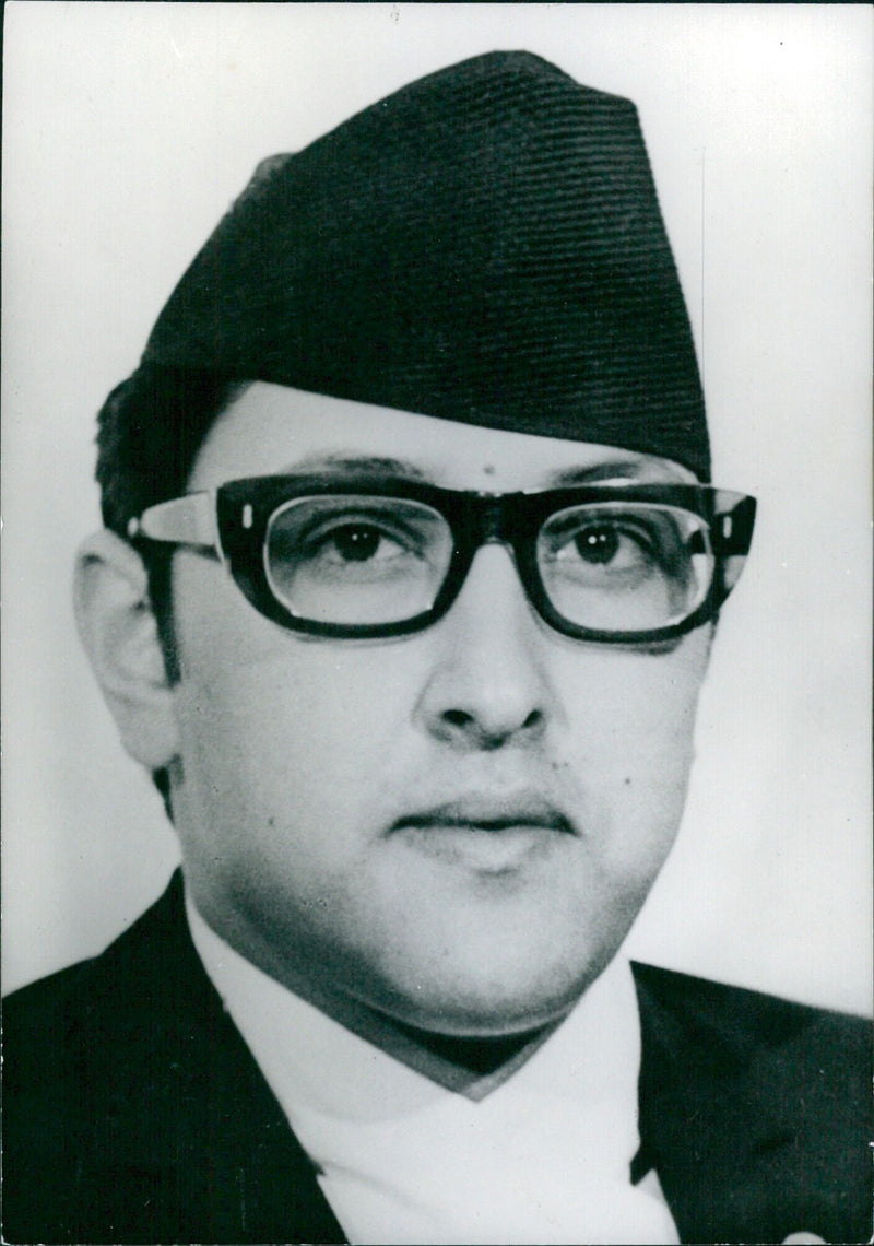 King Birendra Bir Bikram Shah Deva poses for the camera after succeeding his father as King of Nepal in 1972. - Vintage Photograph