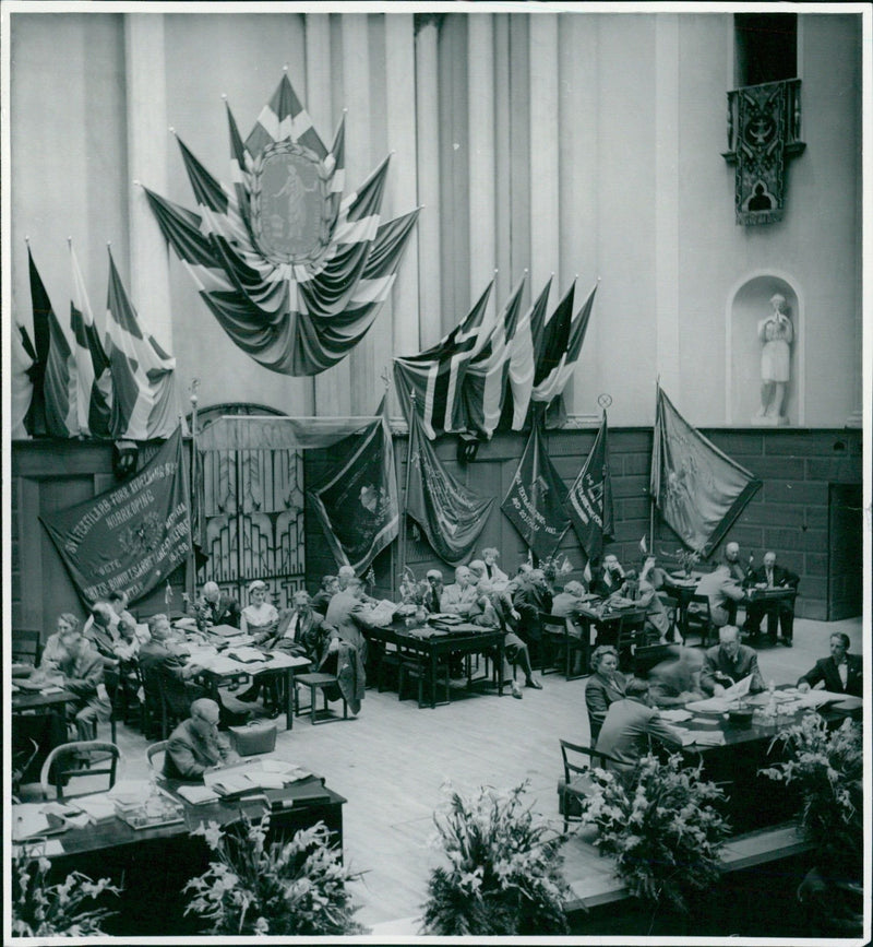 Textile workers congress Sweden 1956 - Vintage Photograph