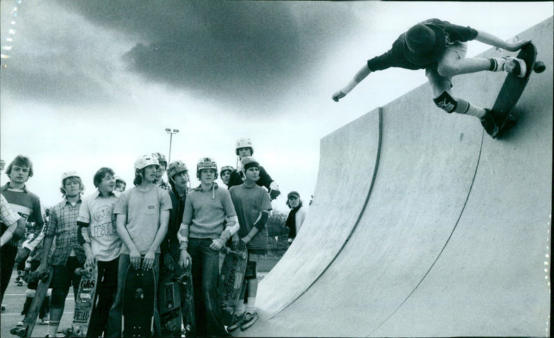 Skateboarders on Good Friday in the Contess Barton Estate in Oxford - Vintage Photograph