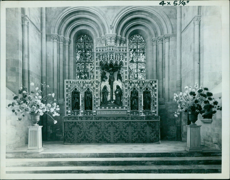 A man is seen praying in front of the Christ Church Cathedral in Dublin, Ireland. - Vintage Photograph