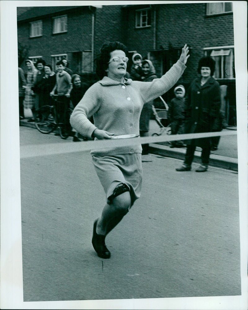 Mrs Peggy xxxl Manuell wins the Shrove Tuesday competition. - Vintage Photograph