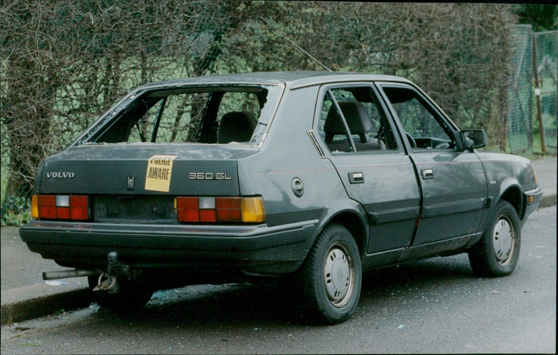 An abandoned Volvo car on St. Peter's Road in Wolvercote, Oxford. - Vintage Photograph