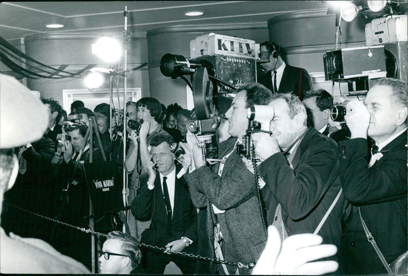 French actress Brigitte Bardot is pictured during the premiere of the 1965 film "Viva Maria!" in Paris, France. - Vintage Photograph