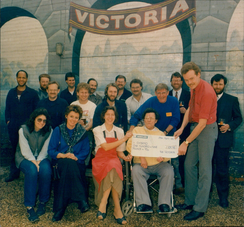 Oxford Rad Appeal Committee Secretary and Landlord Receive Cheque - Vintage Photograph