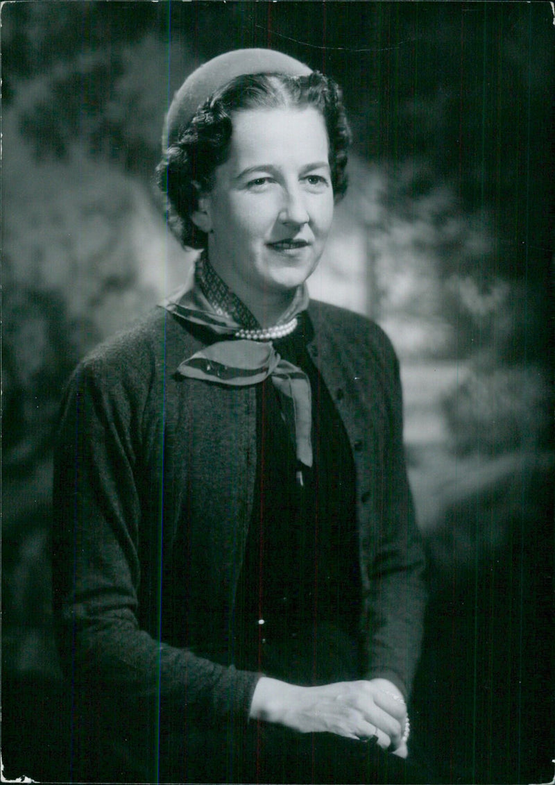 Miss Judy Montagu, a close friend of Princess Margaret, is seen in a portrait study taken by Baron in 1954. - Vintage Photograph