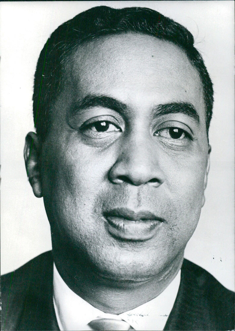 JOSEPH RABETAFIKA, Permanent Representative of the Malagasi Republic (Madagascar) to the United Nations, poses for a photograph in London, 1969. - Vintage Photograph