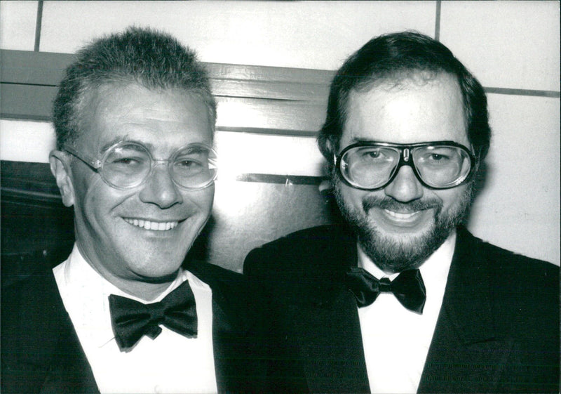 Theatre and film producer Michael White and songwriter Rupert Holmes collaborate on the production of "The Mystery of Edwin Drood". - Vintage Photograph