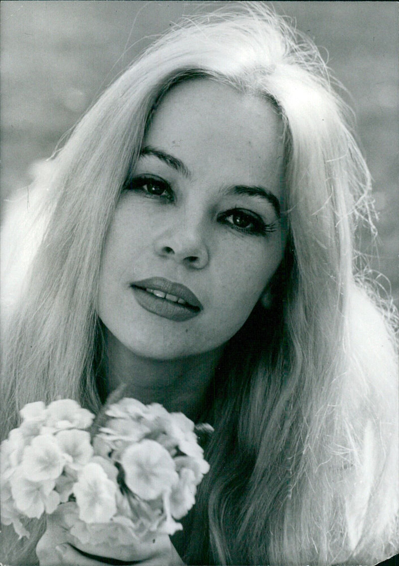 French film actress Leslie Caron poses in Stockholm, Sweden on December 6, 1972. - Vintage Photograph
