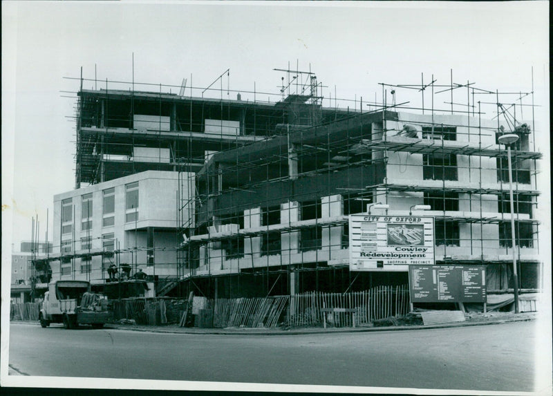 Construction underway at the Cowley Centre redevelopment in Oxford. - Vintage Photograph