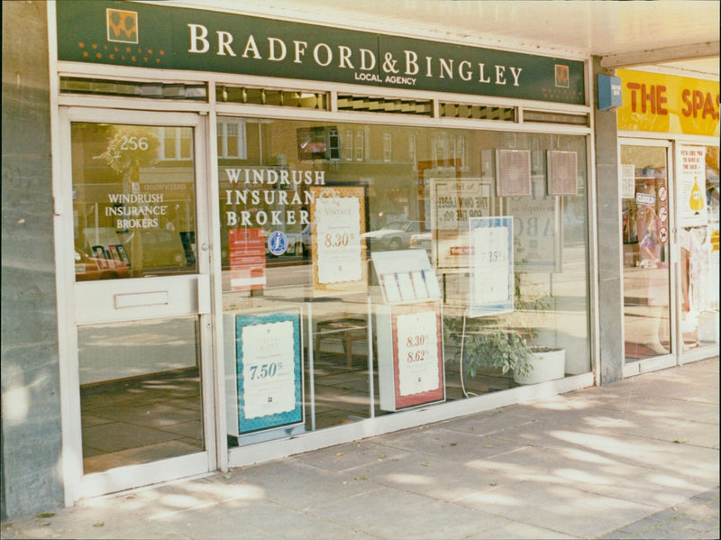 Emily Windrush, a former employee of Bradford & Bingley, protests outside the building society's headquarters. - Vintage Photograph