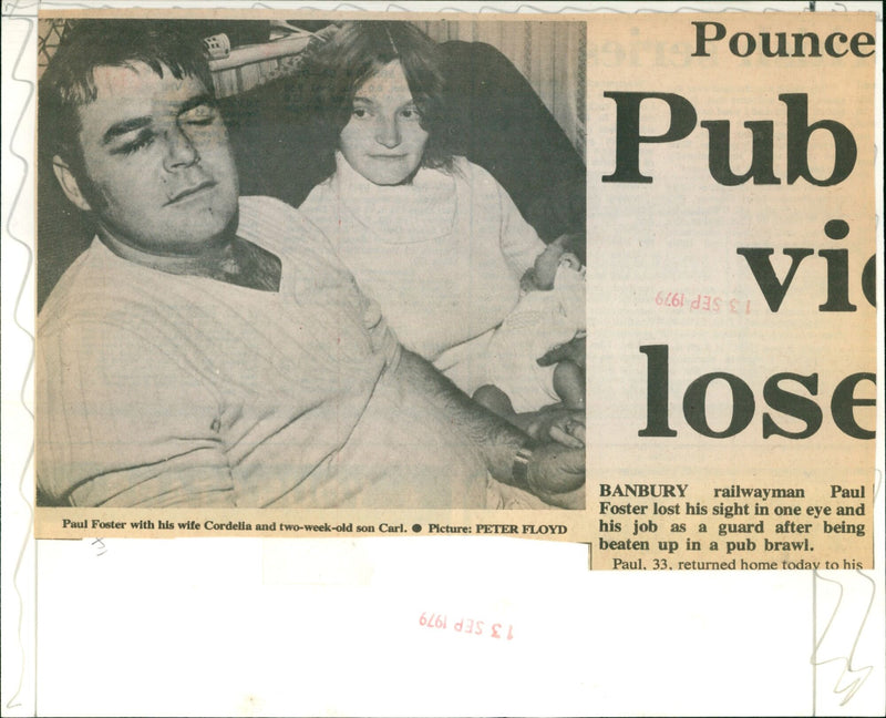 Paul Foster with his family and newborn son Carl. - Vintage Photograph