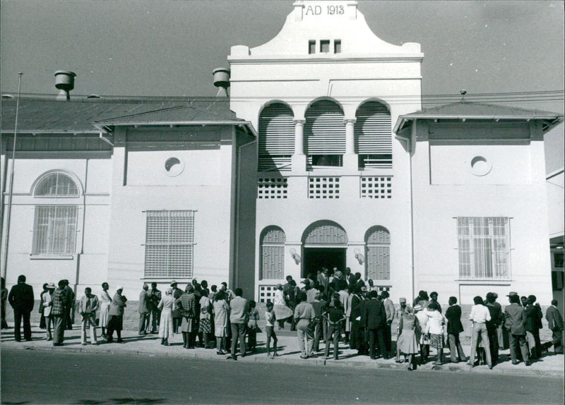 The Governor General's Mansion in Windhoek, Namibia, is seen in 1980, as the planned presidential palace ahead of the territory's independence. - Vintage Photograph