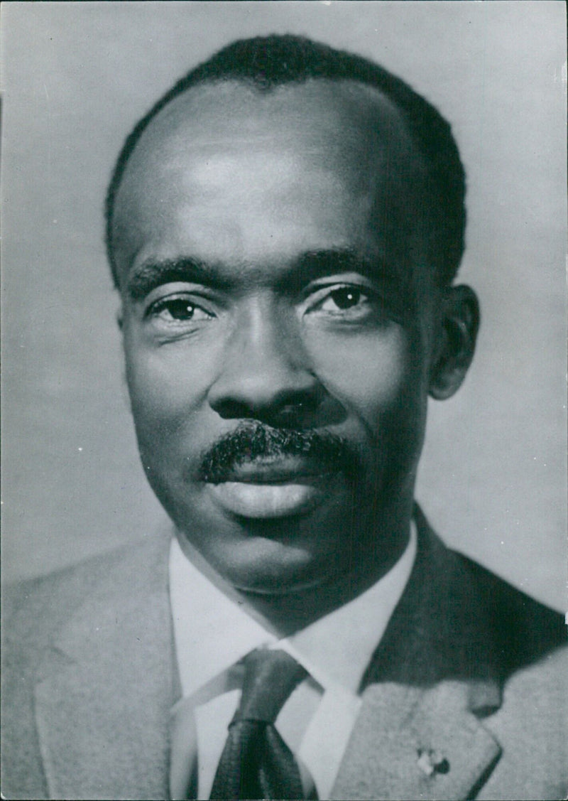 Ambassador of the Republic of Gabon to France, ANDRE MINT SA, poses for a photo at the French Embassy in Paris. - Vintage Photograph