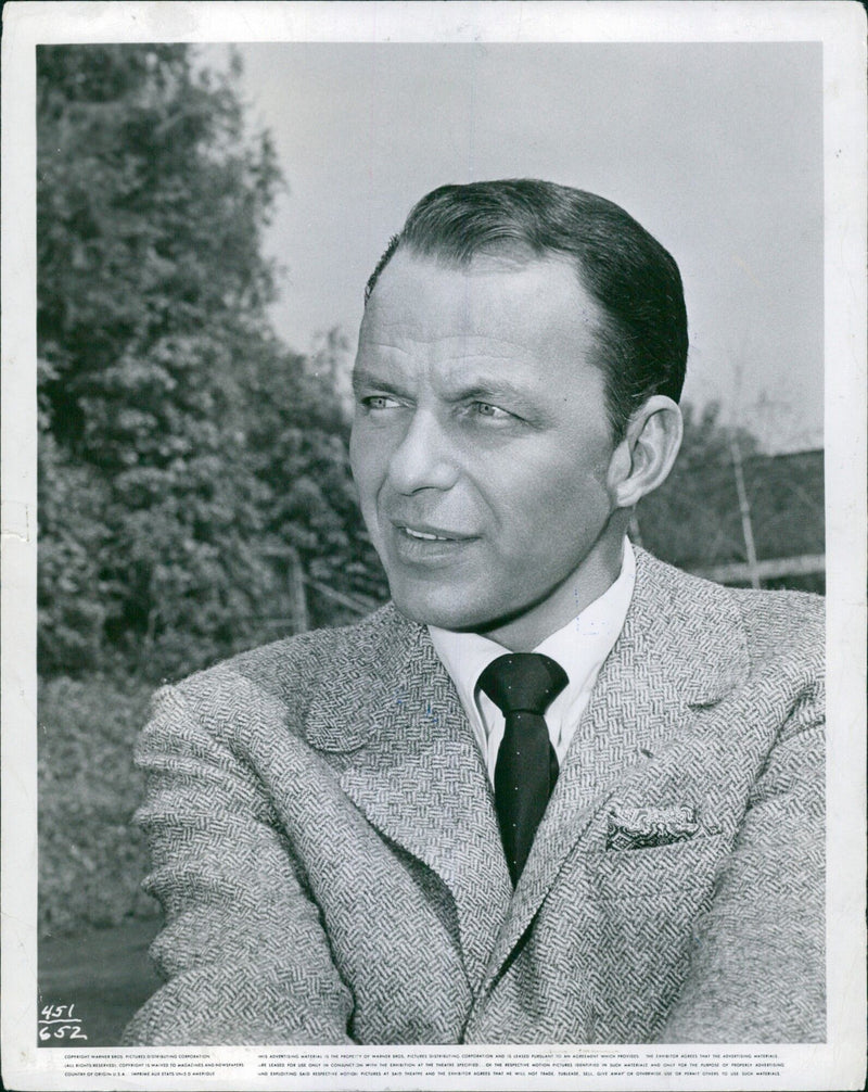 Frank Sinatra smiles for the camera as he poses for a publicity photo in 1967. - Vintage Photograph