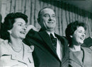 US President Lyndon Johnson and his wife and eldest daughter, photographed on November 25, 1963. - Vintage Photograph
