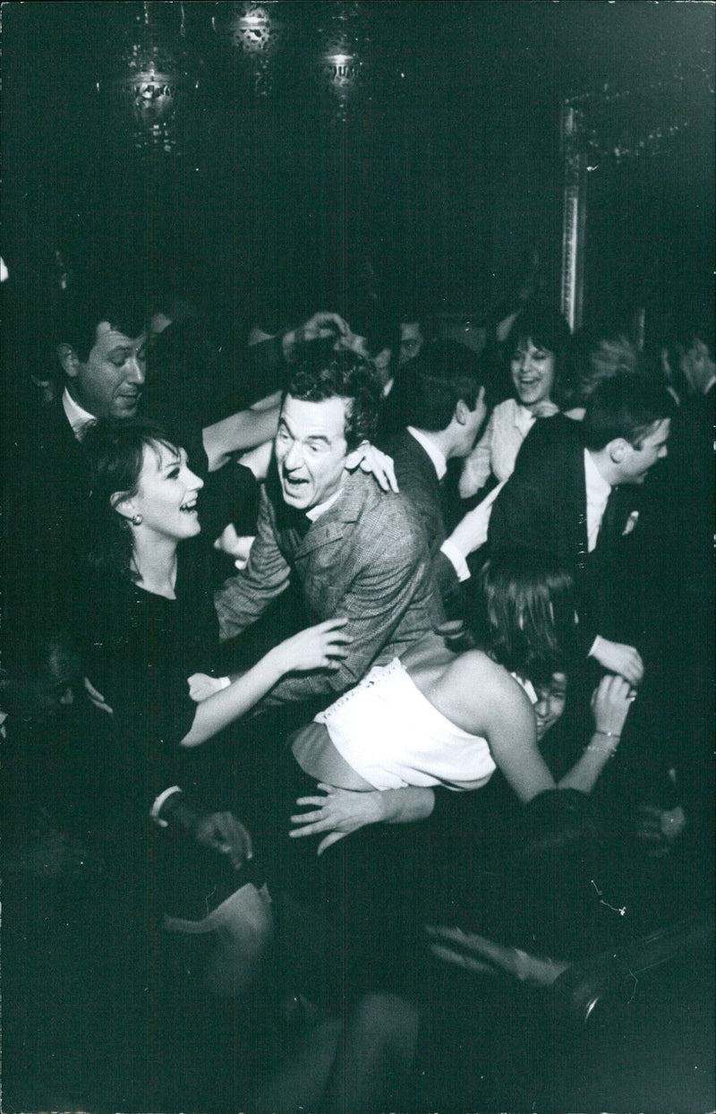 Dancers enjoy the music and atmosphere at the Portella dance in Stockholm, Sweden on January 21, 1965. - Vintage Photograph