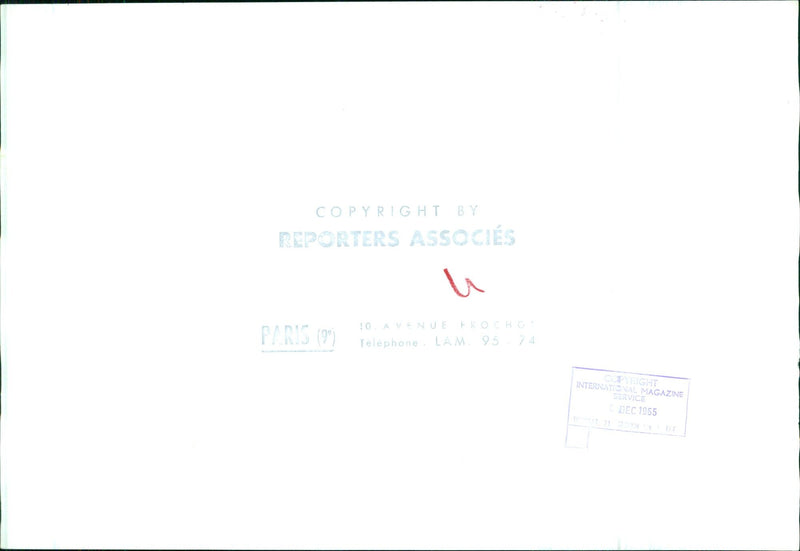 Parisians gather outside of the Téléphone LAM. 95 74 10 Avenue building on December 9, 1965, in a demonstration of solidarity. - Vintage Photograph