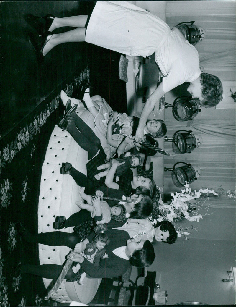 Students of the "WALKING U 13" program participate in a group exercise. - Vintage Photograph