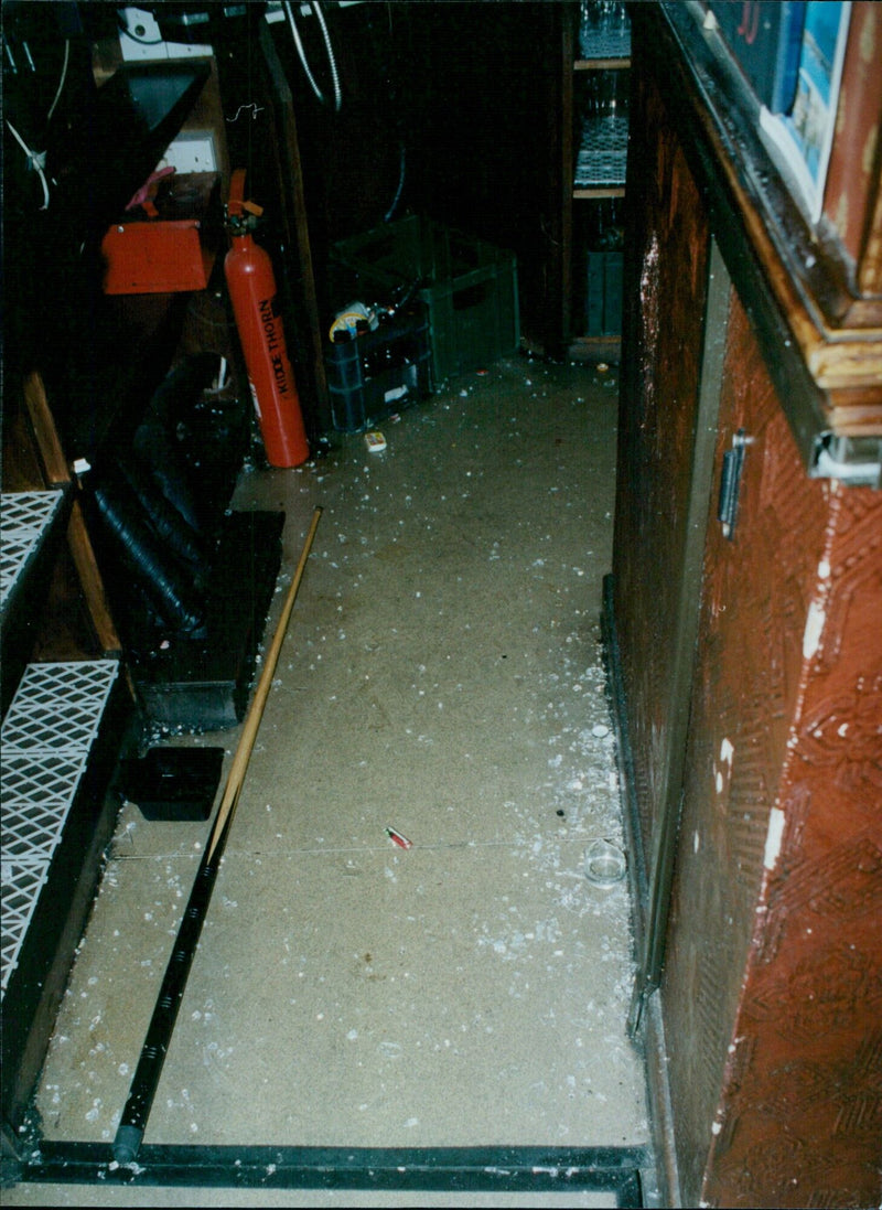 The Chequers Pub in Headington Quarry is vandalised. - Vintage Photograph