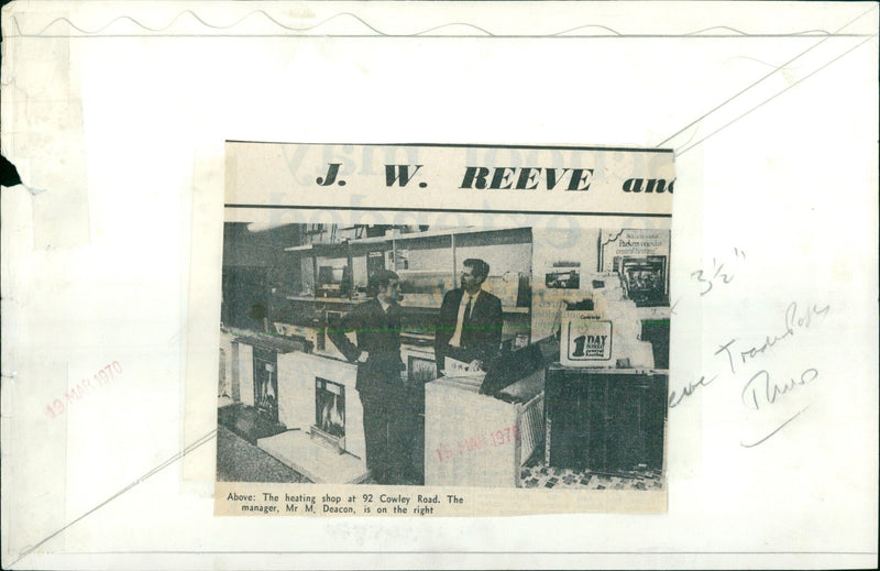 The heating shop at 92 Cowley Road installing Parkray one-day central heating. - Vintage Photograph