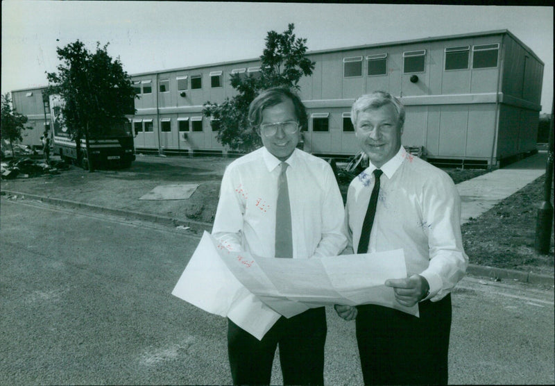 David Brown, Principal and Administrative Officer of the Premices Dipt Education Dept, inspects the newly built premises of St Mary's Joain School in Oxford. - Vintage Photograph