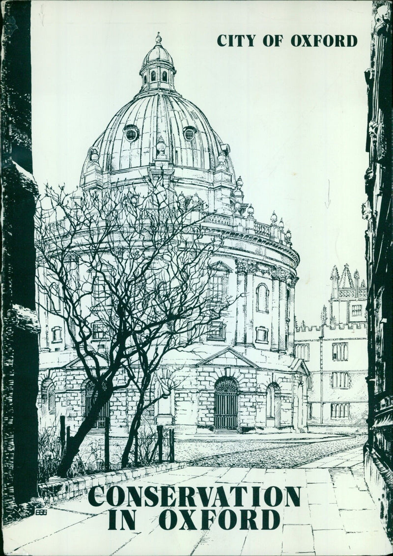 An artist paints a mural depicting the history of Oxford on a wall in the city. - Vintage Photograph