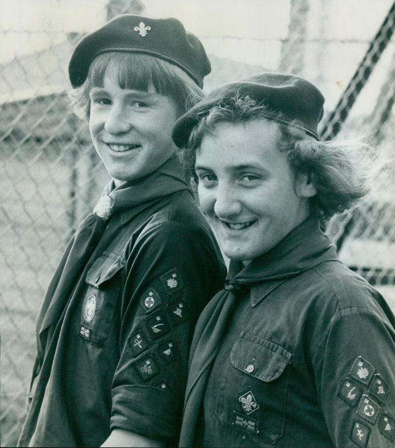 Two 15-year-olds from Oxford receive Chief Scout Awards after completing various courses. - Vintage Photograph